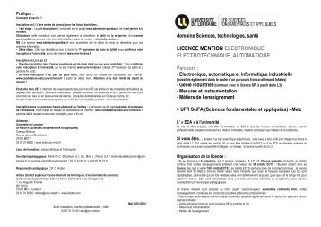 Licence STS EEA Metz UL - UniversitÃ© de Lorraine