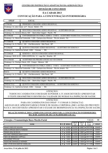 CNS CONVOC CONC INTERMEDIARIA - CIAAR