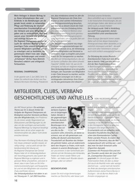 .gazette 01/04 - Verband der Deutsch-Amerikanischen Clubs