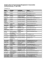 Evidence Base for Environmental Management & Conservation ...