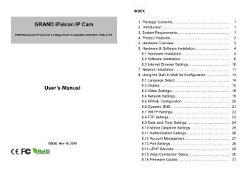 User's Manual GRAND iFalcon IP Cam - Grandtec