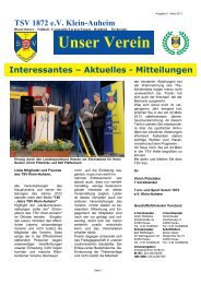 Unser Verein - TSV Klein-Auheim