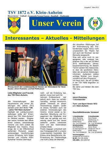 Unser Verein - TSV Klein-Auheim