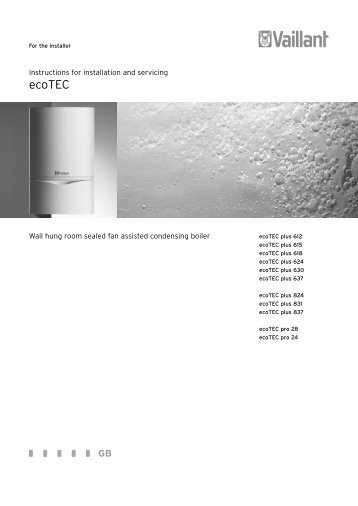 Instructions For Installation And Servicing EcoTEC - Vaillant