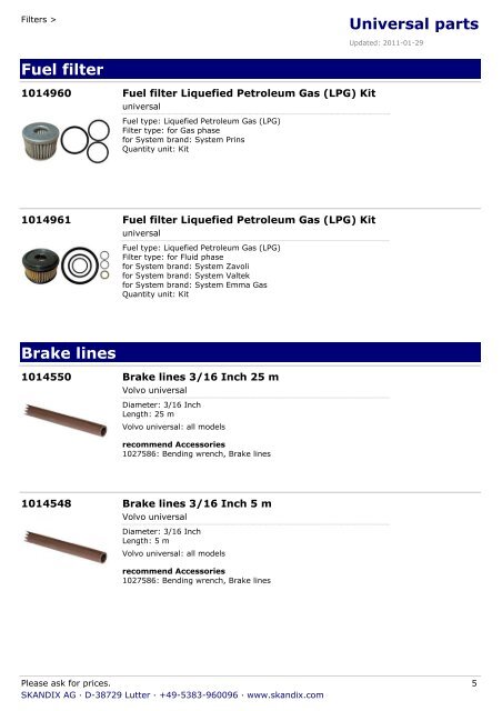 SKANDIX Catalog: Universal parts - SaabtuninG