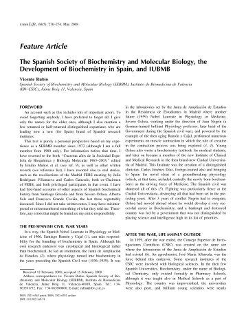 The Spanish Society of Biochemistry and Molecular ... - SEBBM