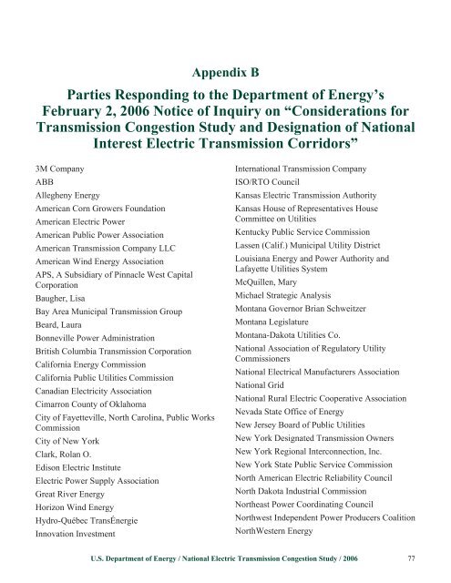 National Electric Transmission Congestion Study - W2agz.com