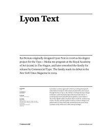 Lyon Text family - Commercial Type