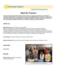 Meet the Trainers - Minnesota Association for Volunteer Administration