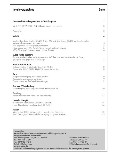 vti aktuell - Verband der Nord-Ostdeutschen Textilindustrie e.V.