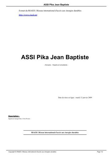 ASSI Pika Jean Baptiste - RIAED