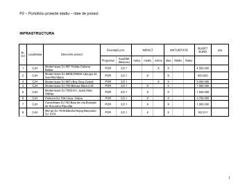 Portofoliu de proiecte - stadiu idee de proiect - Consiliul Judetean ...