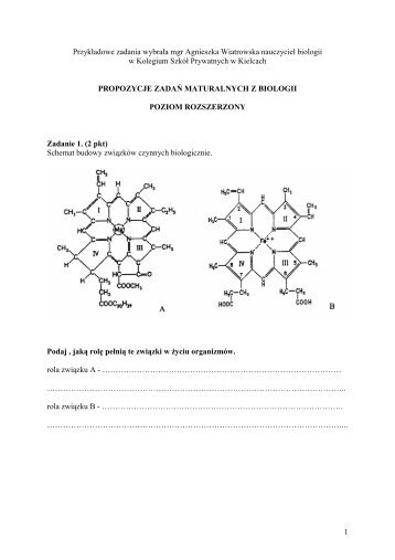 Maturalne przykładowe zadania z biologii - Echo Dnia