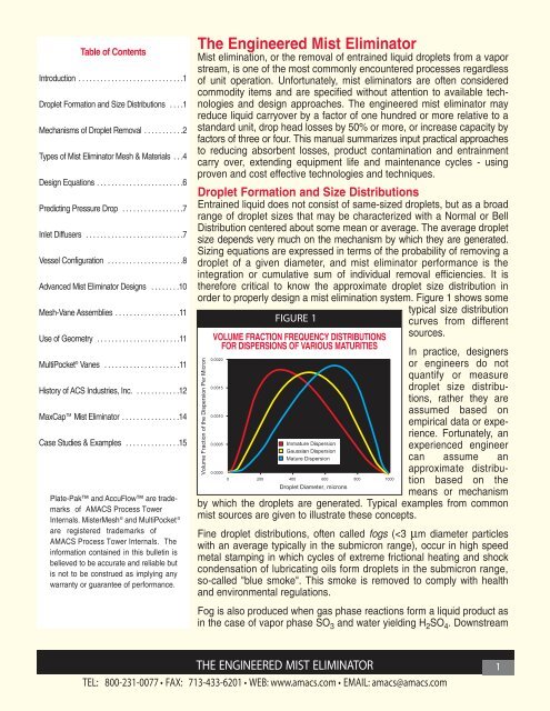 Mesh and Vane Mist Eliminator Brochure - AMACS Process Tower ...