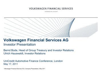 Volkswagen Financial Services AG Investor Presentation