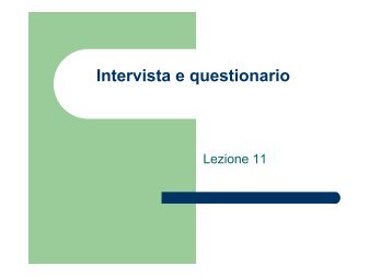 Intervista e questionario (1) - Lettere e Filosofia