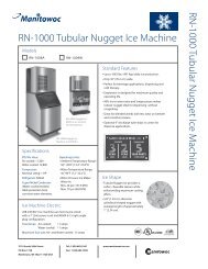 RN-1000 Spec Sheet - Manitowoc Ice Inc