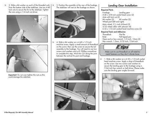 Rhapsody 25e ARF - E-flite