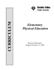 Physical Education - Boulder Valley School District