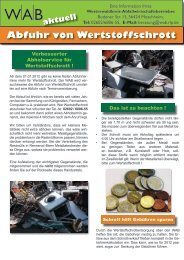 Abfuhr von Wertstoffschrott - Westerwaldkreis-Abfallwirtschaftsbetrieb