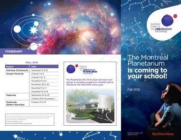 The MontrÃ©al Planetarium is coming to your school! - Ville de MontrÃ©al