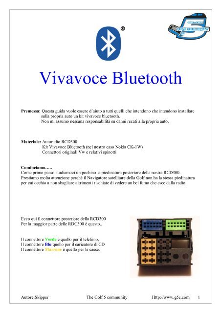 Vivavoce Bluetooth - VW Golf Community