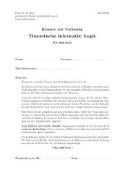 Klausurtext im PDF-Format - Fachgebiet Theoretische Informatik ...