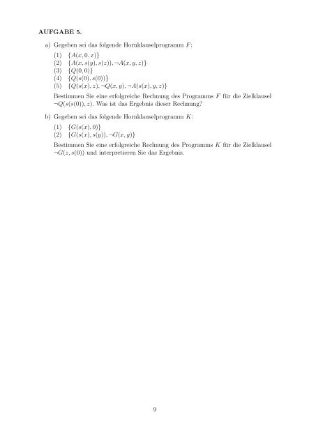 Klausurtext im PDF-Format - Fachgebiet Theoretische Informatik ...