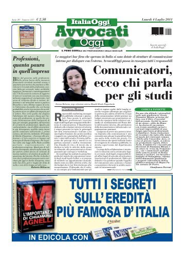 Italia Oggi - Comunicatori, ecco chi parla per gli studi - Portolano ...