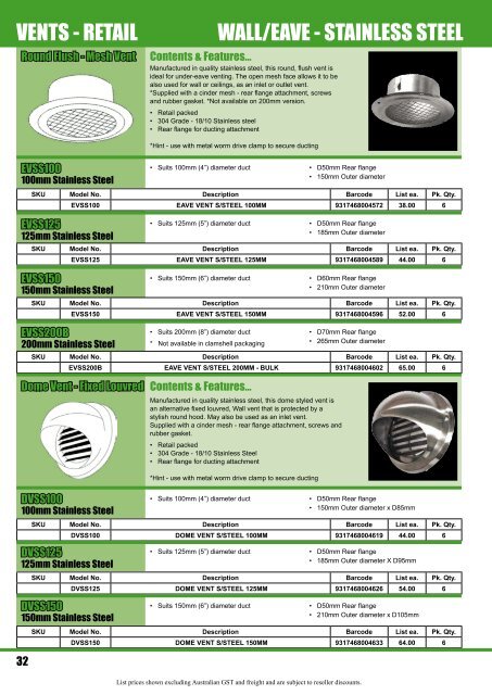 Ventilation Kits & Components for ... - WA Appliance Parts