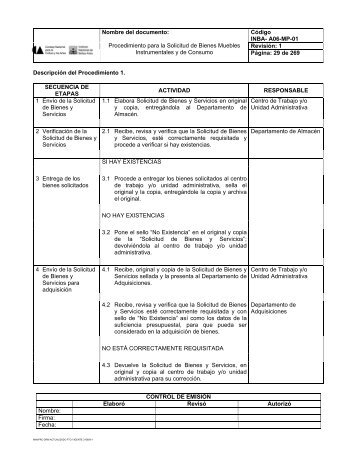 Procedimiento para la Solicitud de Bienes Muebles Instrumentales y ...