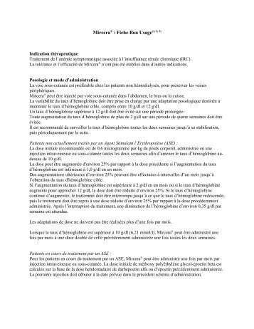 BON USAGE DE MIRCERA