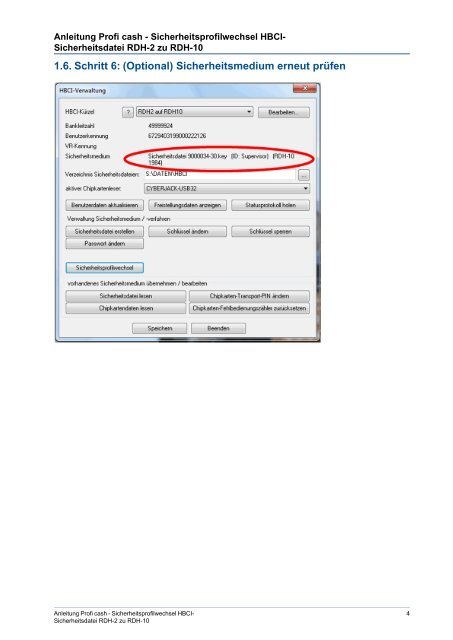 Anleitung Profi cash - Sicherheitsprofilwechsel HBCI ...