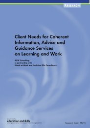 Client needs for coherent information, advice and guidance services ...