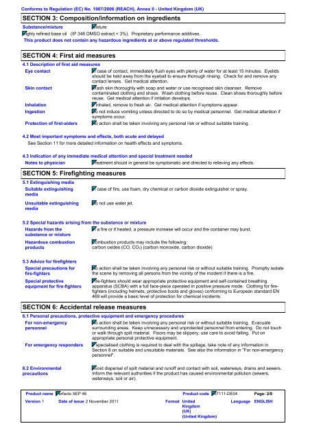 067987Perfecto XEP 46.pdf - Castrol - PDS & MSDS Search