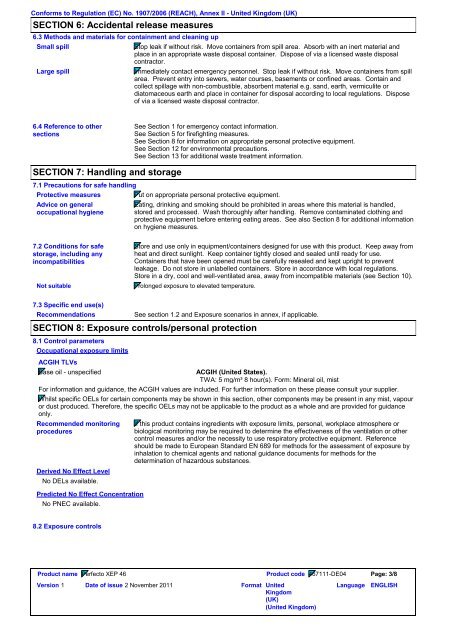 067987Perfecto XEP 46.pdf - Castrol - PDS & MSDS Search