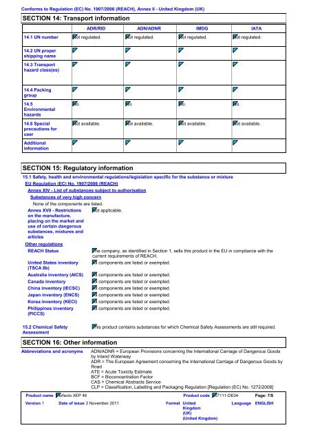 067987Perfecto XEP 46.pdf - Castrol - PDS & MSDS Search