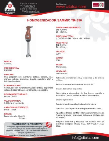 homogenizador sammic tr-350 [13101012].cdr - Citalsa