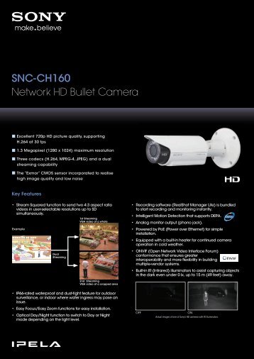 Camera IP HD de tip bullet Sony SNC-CH160 - GTO Security ...