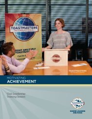 Motivating Achievement - Toastmasters International