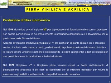 Fibra acrilica e vinilica - Assessorato alle Politiche Ambientali ...