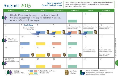 2013 Waste Management Calendar - Town of Georgina