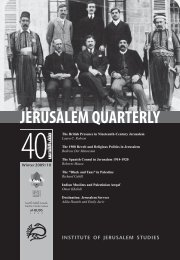 INSTITUTE OF JERUSALEM STUDIES - Jerusalem Quarterly