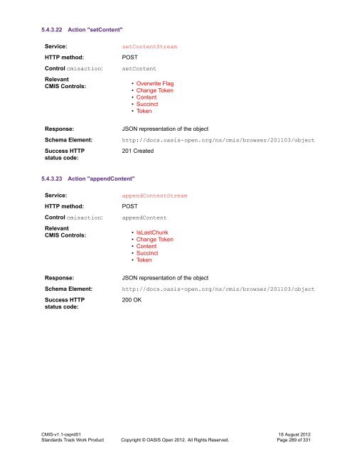 Content Management Interoperability Services (CMIS) Version 1.1