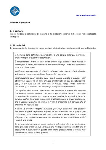 SCHEMA DI PROGETTO - Pubblica Amministrazione di QualitÃ 