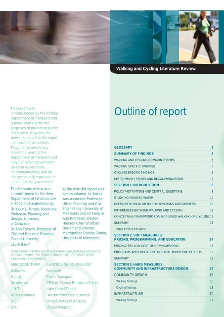 Walking and Cycling International Literature Review - Department of ...