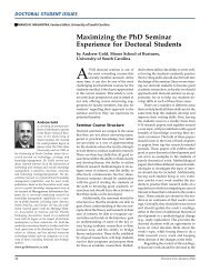 Maximizing The PhD Seminar Experience For Doctoral Students