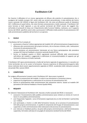 Facilitatore CAF - Pubblica Amministrazione di QualitÃ 