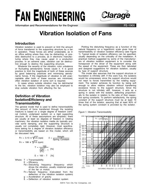 Vibration Isolation of Fans - Clarage