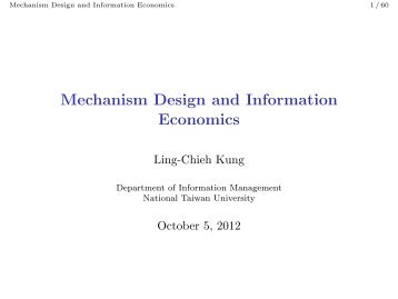 Mechanism Design and Information Economics